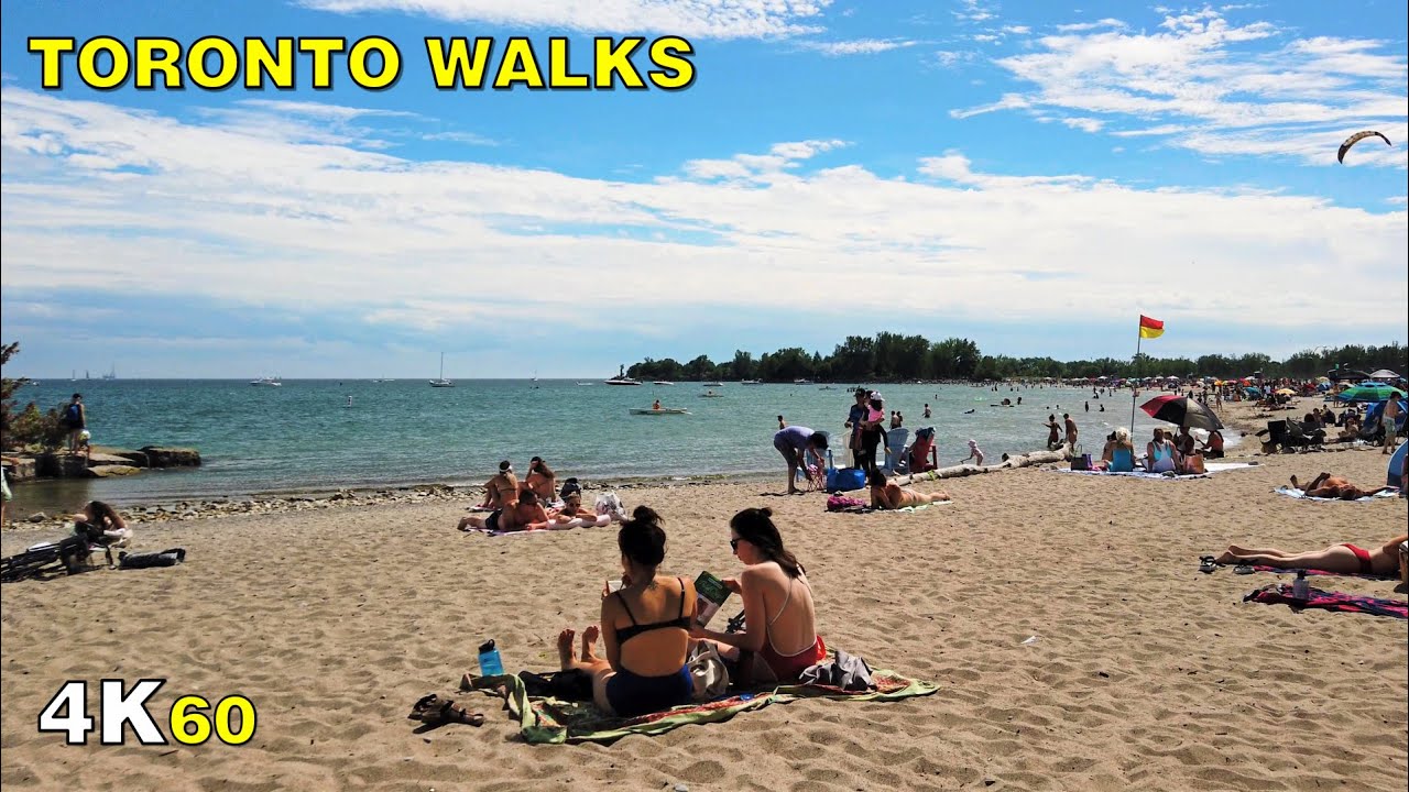 Toronto Beaches Neighbourhood & Boardwalk – Stage 3 Walk on August 1 [4K]